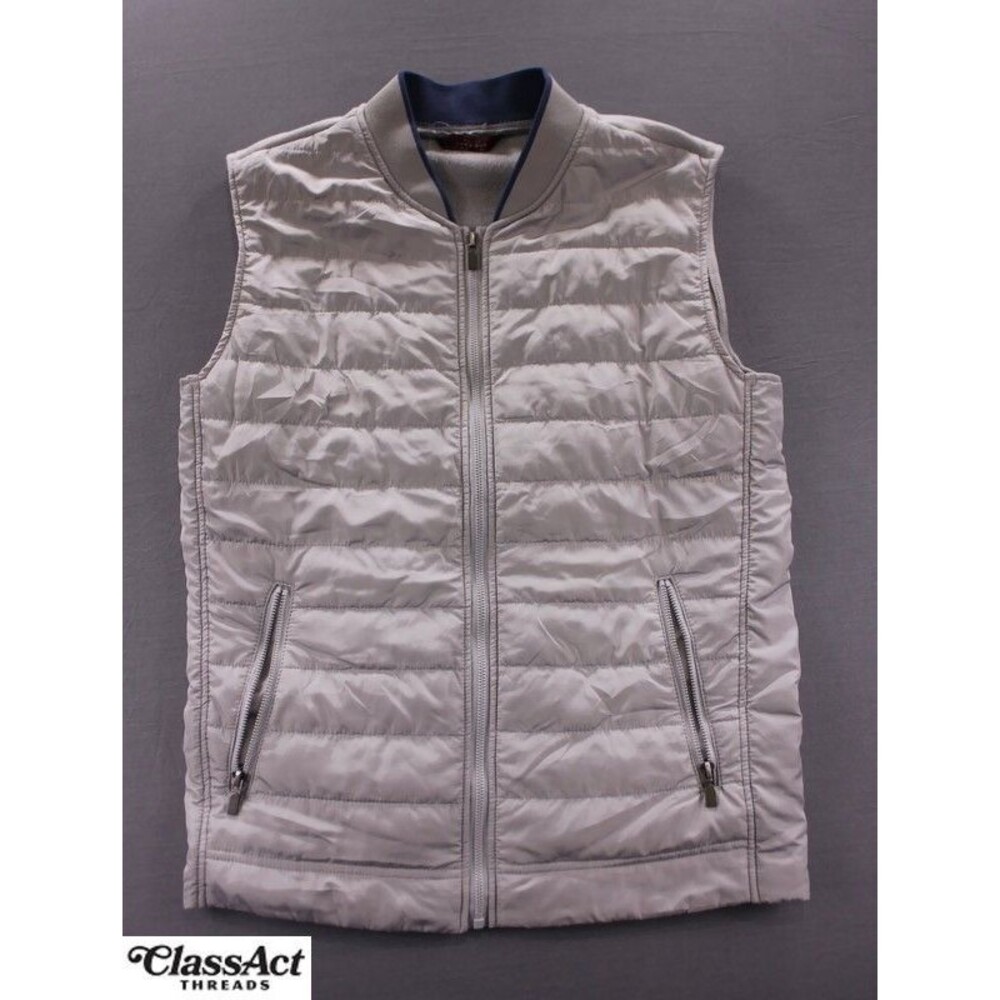 Zara Man Puffer Vest Gray Lightweight Sleeveless … - image 1